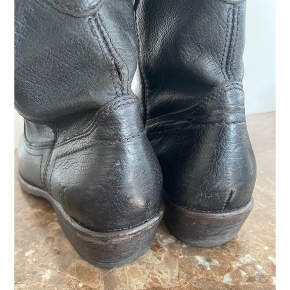 FRYE Womens Carson Lug Shortie Boot Black Leather Cowboy Western Cowgirl 8 76213 - Picture 9 of 15